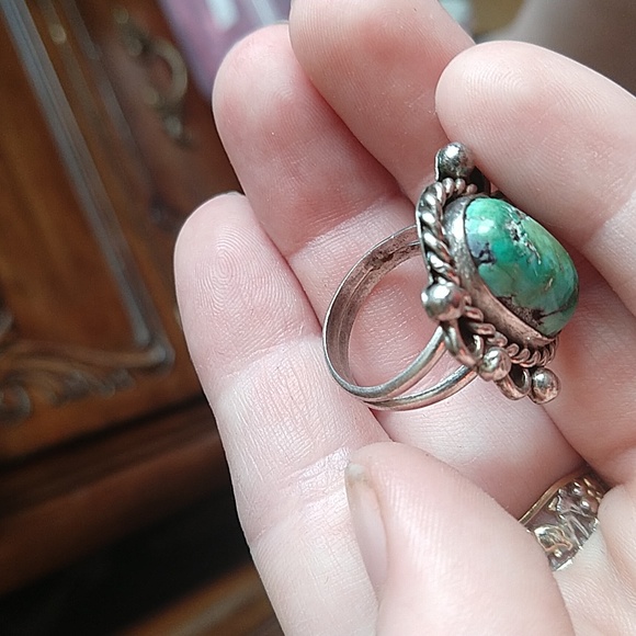 Native American sterling silver 925 turquoise ring vintage - Picture 8 of 13